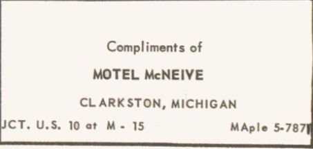 Motel McNeive (Oakland Motel) - 1954 High School Yearbook Ad (newer photo)